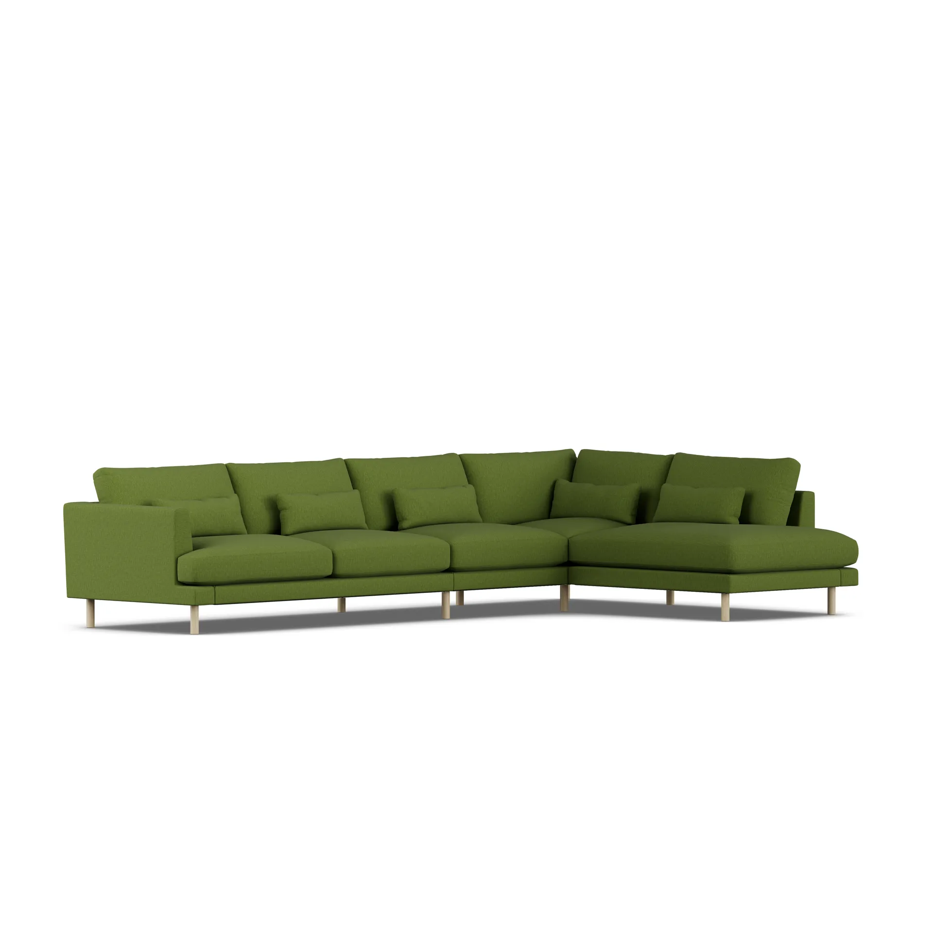 Bredhult sofa, Luiza Green 3975-hvitoljet eik, 4-seters B1 1898