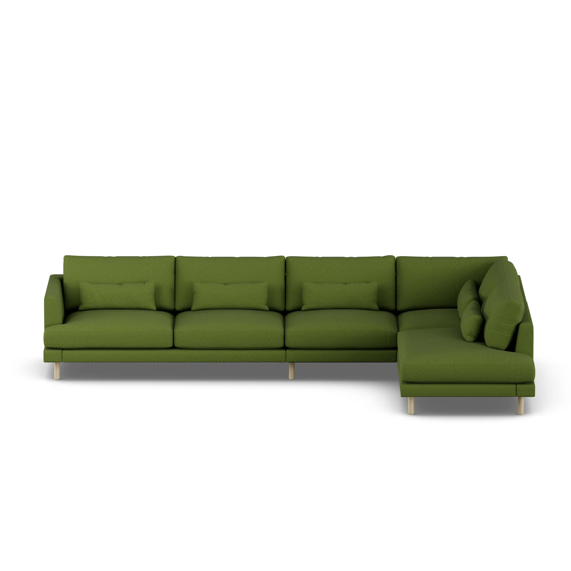Bredhult sofa, Luiza Green 3975-hvitoljet eik, 4-seters B1 1898