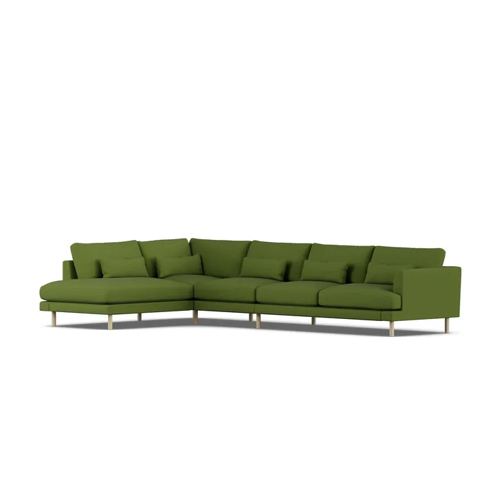 Bredhult sofa - Luiza Green 3975-hvitoljet eik, 4-seters B2 - 1898