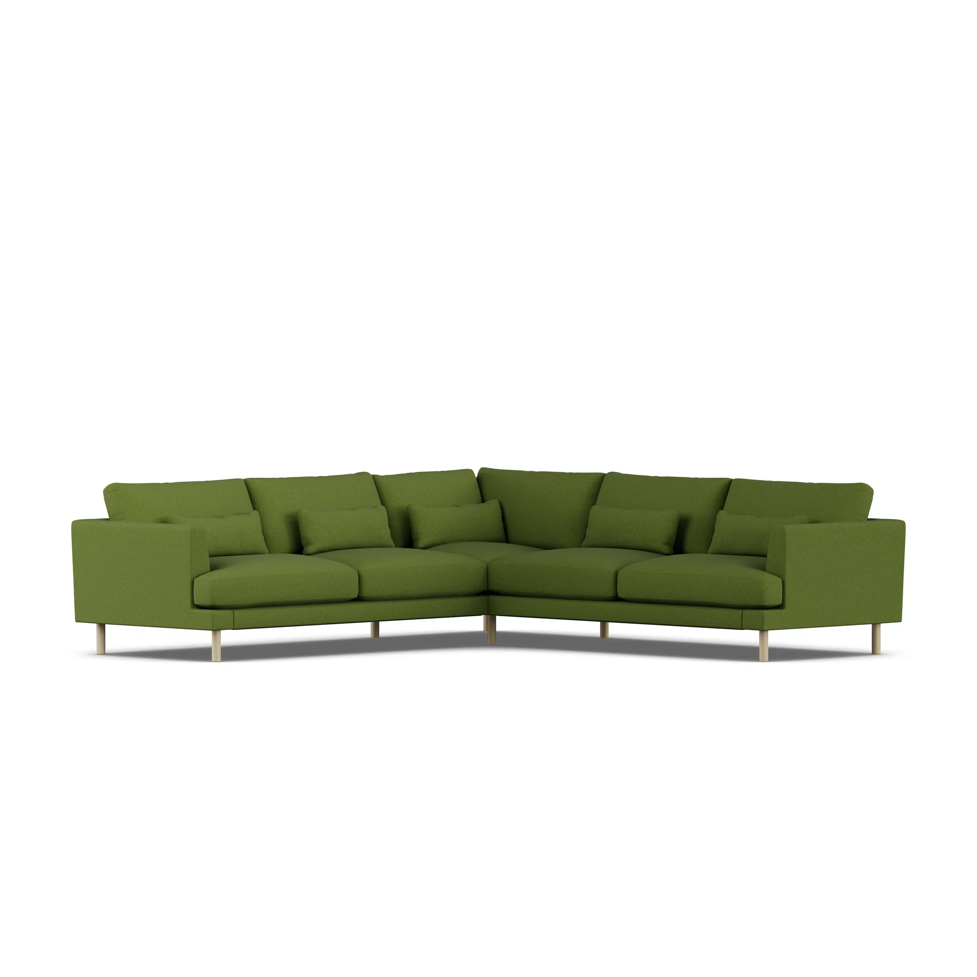 Bredhult sofa, Luiza Green 3975-hvitoljet eik, hjørnesofa F 1898