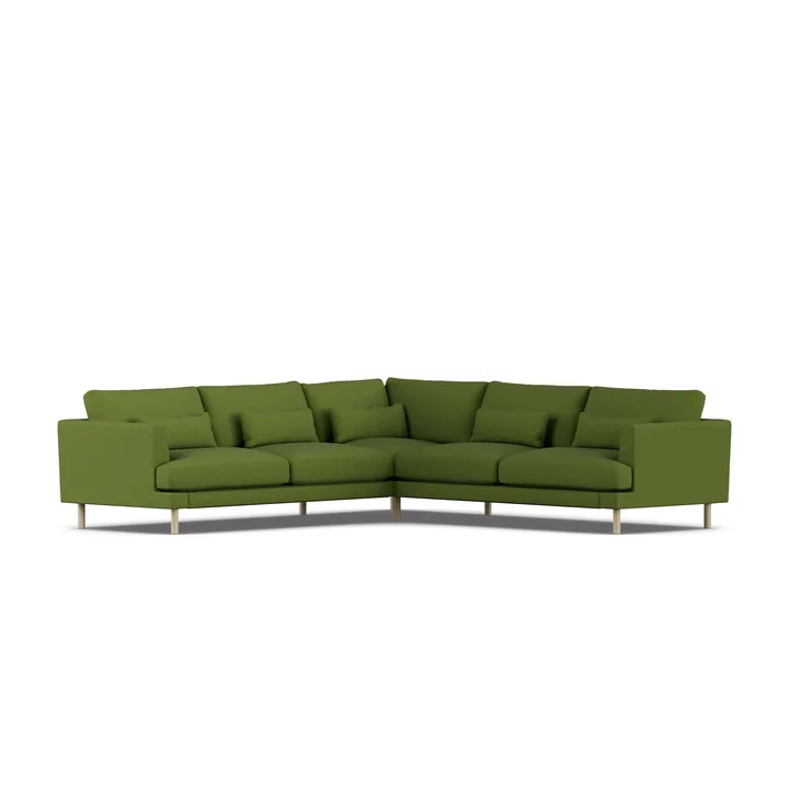 Bredhult sofa - Luiza Green 3975-hvitoljet eik, hjørnesofa F - 1898