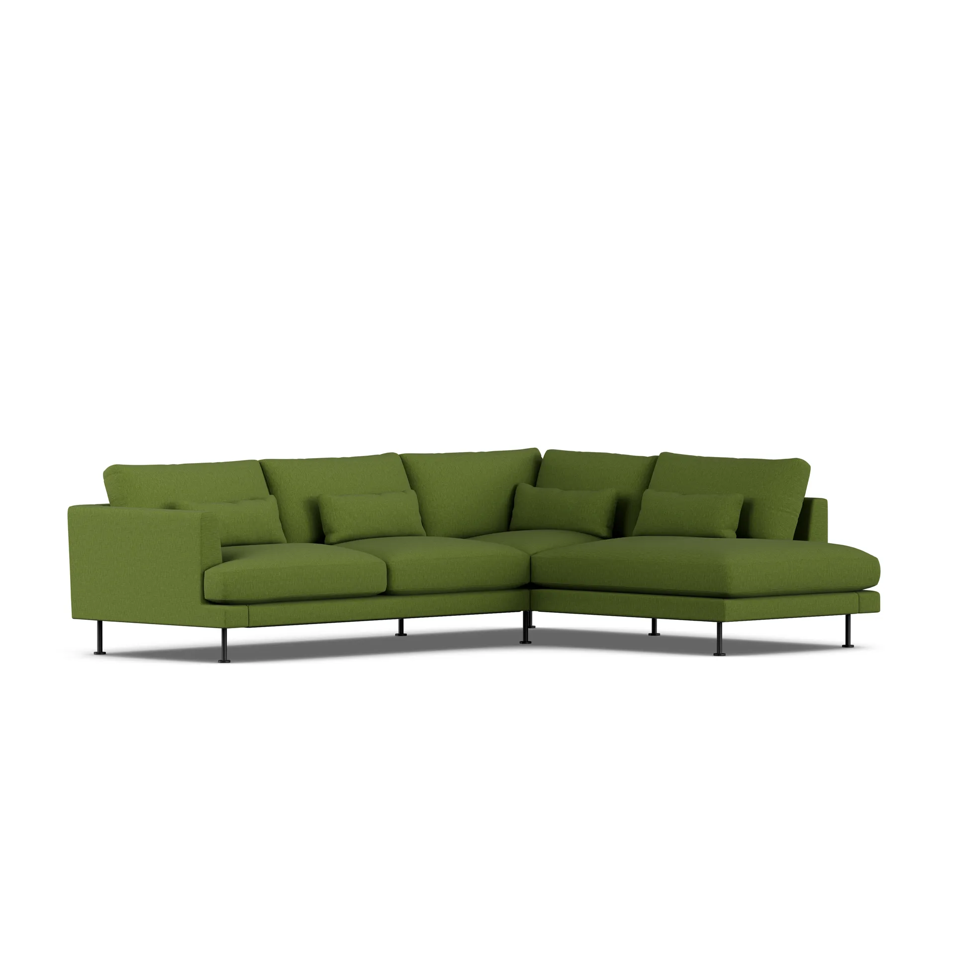 Bredhult sofa, Luiza Green 3975-svart stål, 3-seters A1 1898