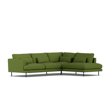 Bredhult sofa - Luiza Green 3975-svart stål, 3-seters A1 - 1898