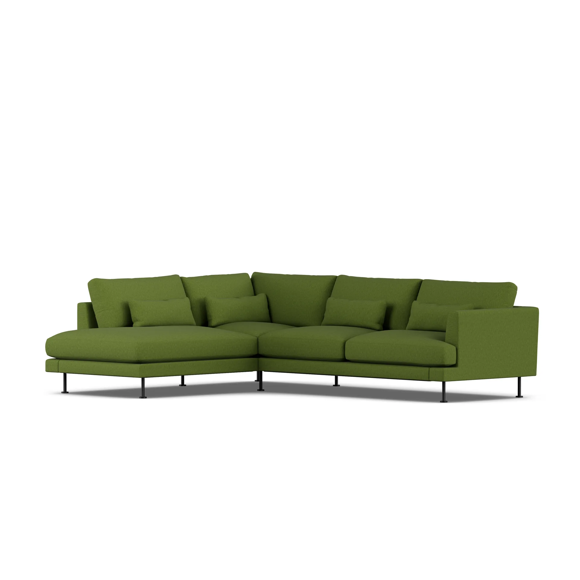 Bredhult sofa, Luiza Green 3975-svart stål, 3-seters A2 1898