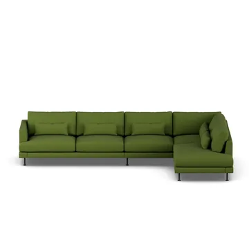 Bredhult sofa - Luiza Green 3975-svart stål, 4-seters B1 - 1898