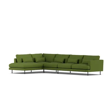 Bredhult sofa - Luiza Green 3975-svart stål, 4-seters B2 - 1898