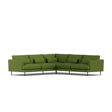 Bredhult sofa - Luiza Green 3975-svart stål, hjørnesofa F - 1898