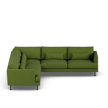 Bredhult sofa - Luiza Green 3975-svart stål, hjørnesofa F - 1898