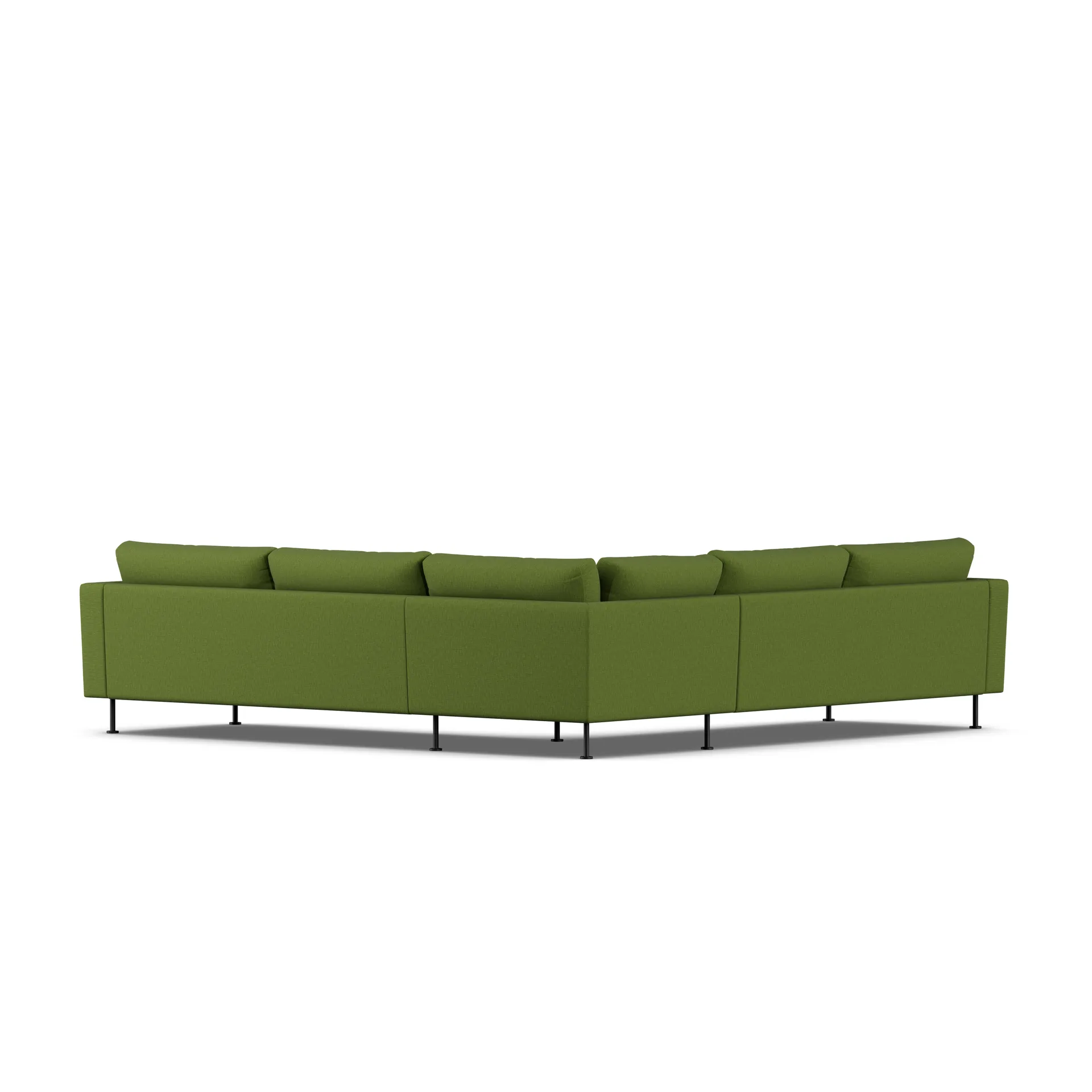 Bredhult sofa, Luiza Green 3975-svart stål, hjørnesofa F 1898