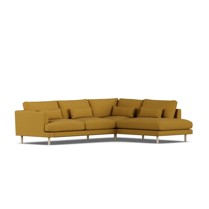 Bredhult sofa - Luiza Mustard 3972-hvitoljet eik, 3-seters A1 - 1898