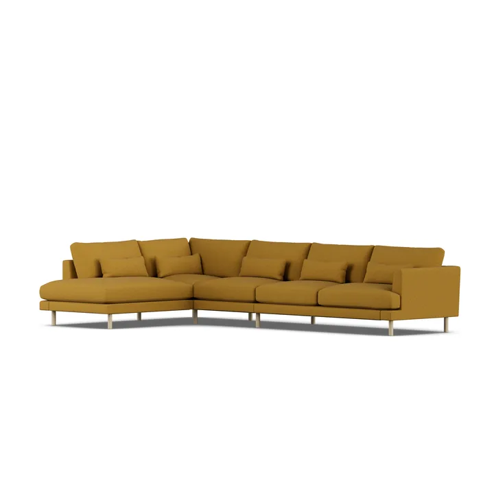Bredhult sofa - Luiza Mustard 3972-hvitoljet eik, 4-seters B2 - 1898