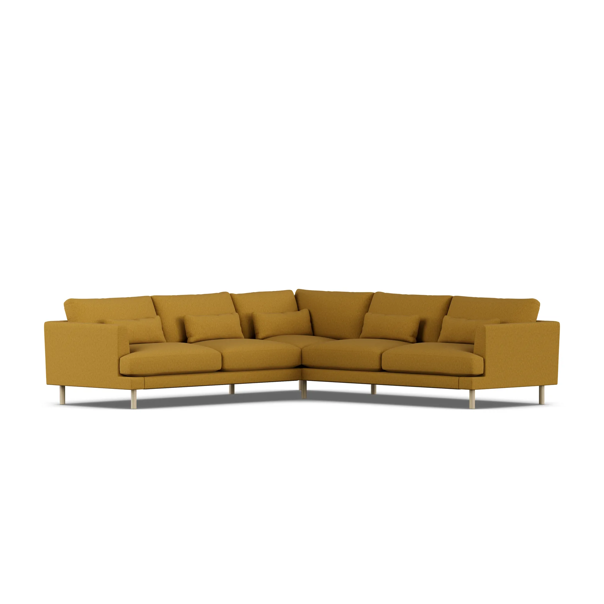 Bredhult sofa, Luiza Mustard 3972-hvitoljet eik, hjørnesofa F 1898