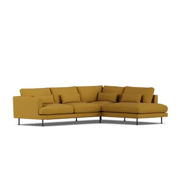 Bredhult sofa - Luiza Mustard 3972-svart stål, 3-seters A1 - 1898