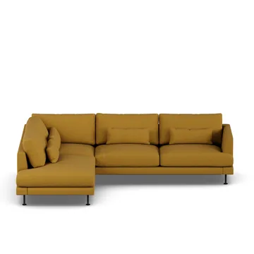 Bredhult sofa - Luiza Mustard 3972-svart stål, 3-seters A2 - 1898