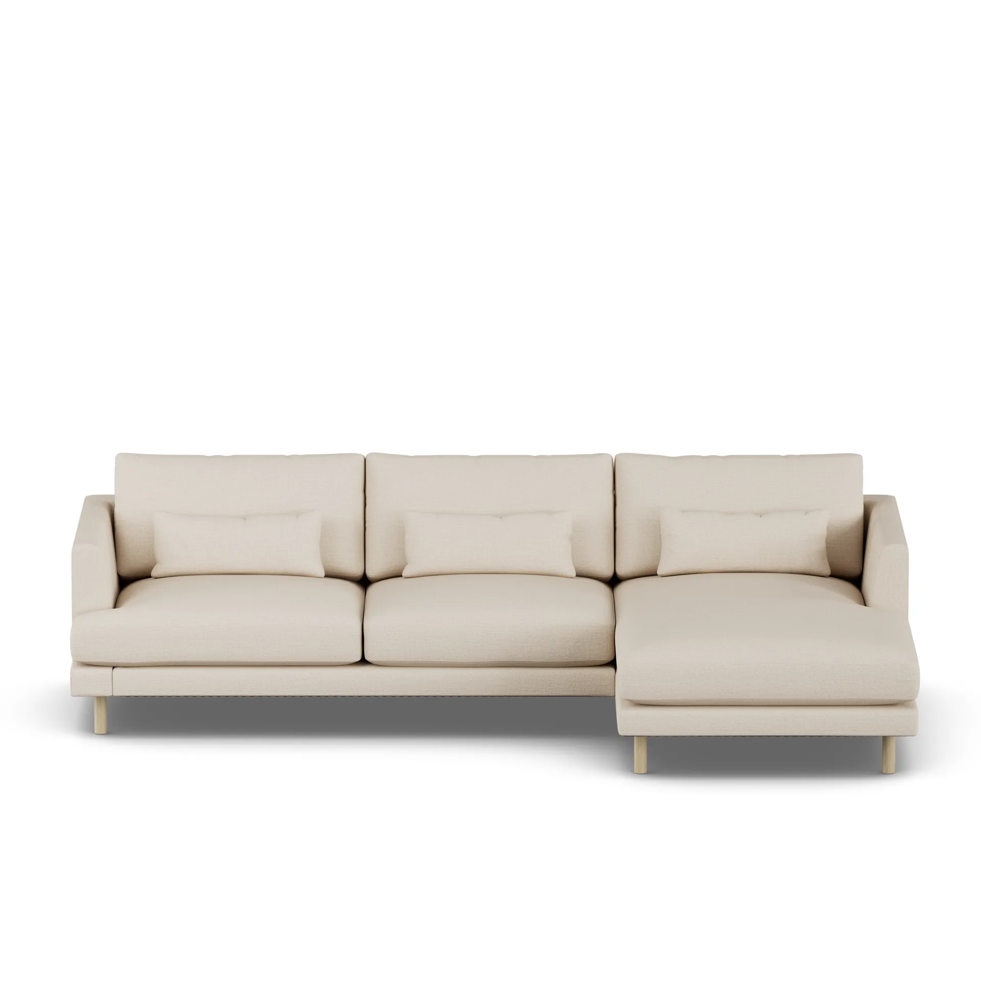 Bredhult sofa, Same Beige 6670-hvitoljet eik, 2,5-seters C1 1898