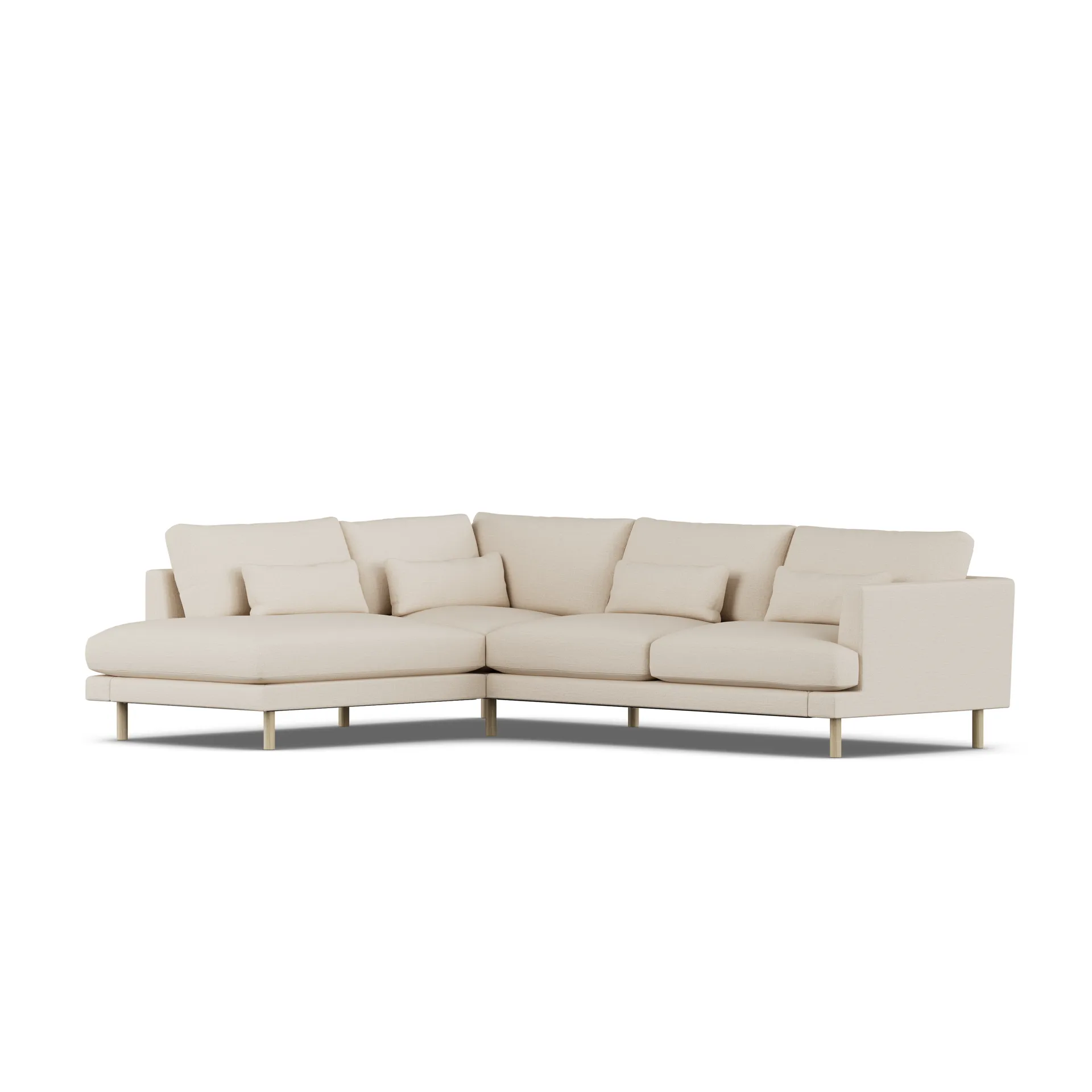 Bredhult sofa, Same Beige 6670-hvitoljet eik, 3-seters A2 1898