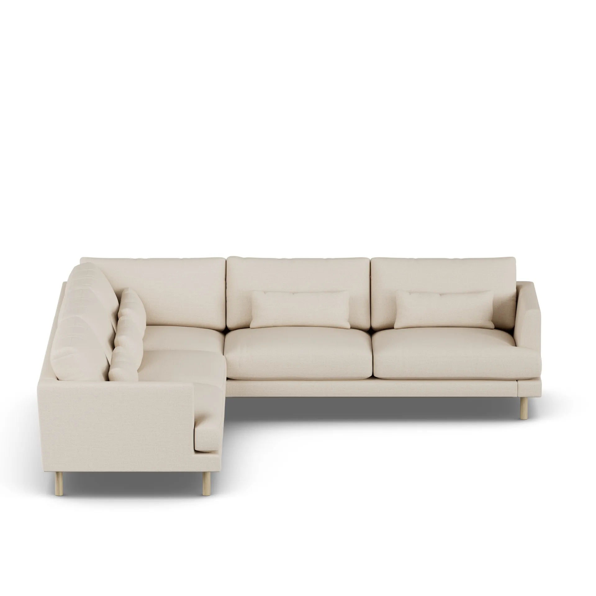 Bredhult sofa, Same Beige 6670-hvitoljet eik, hjørnesofa F 1898