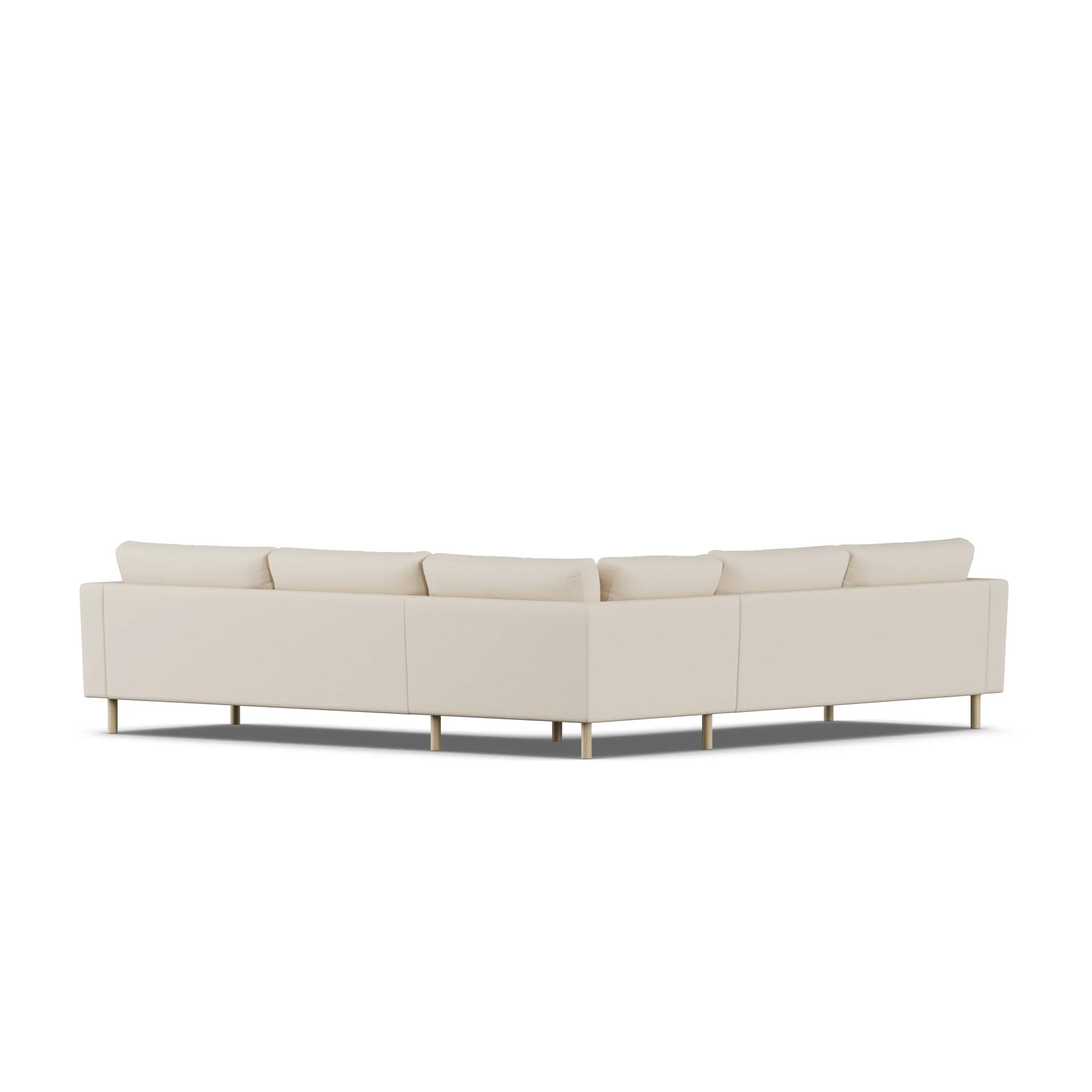 Bredhult sofa, Same Beige 6670-hvitoljet eik, hjørnesofa F 1898