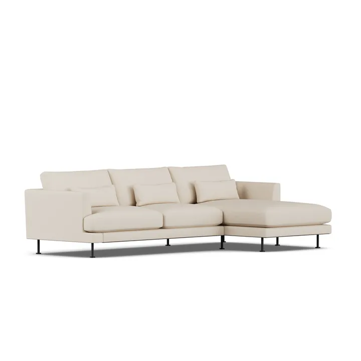 Bredhult sofa - Same Beige 6670-svart stål, 2,5-seters C1 - 1898