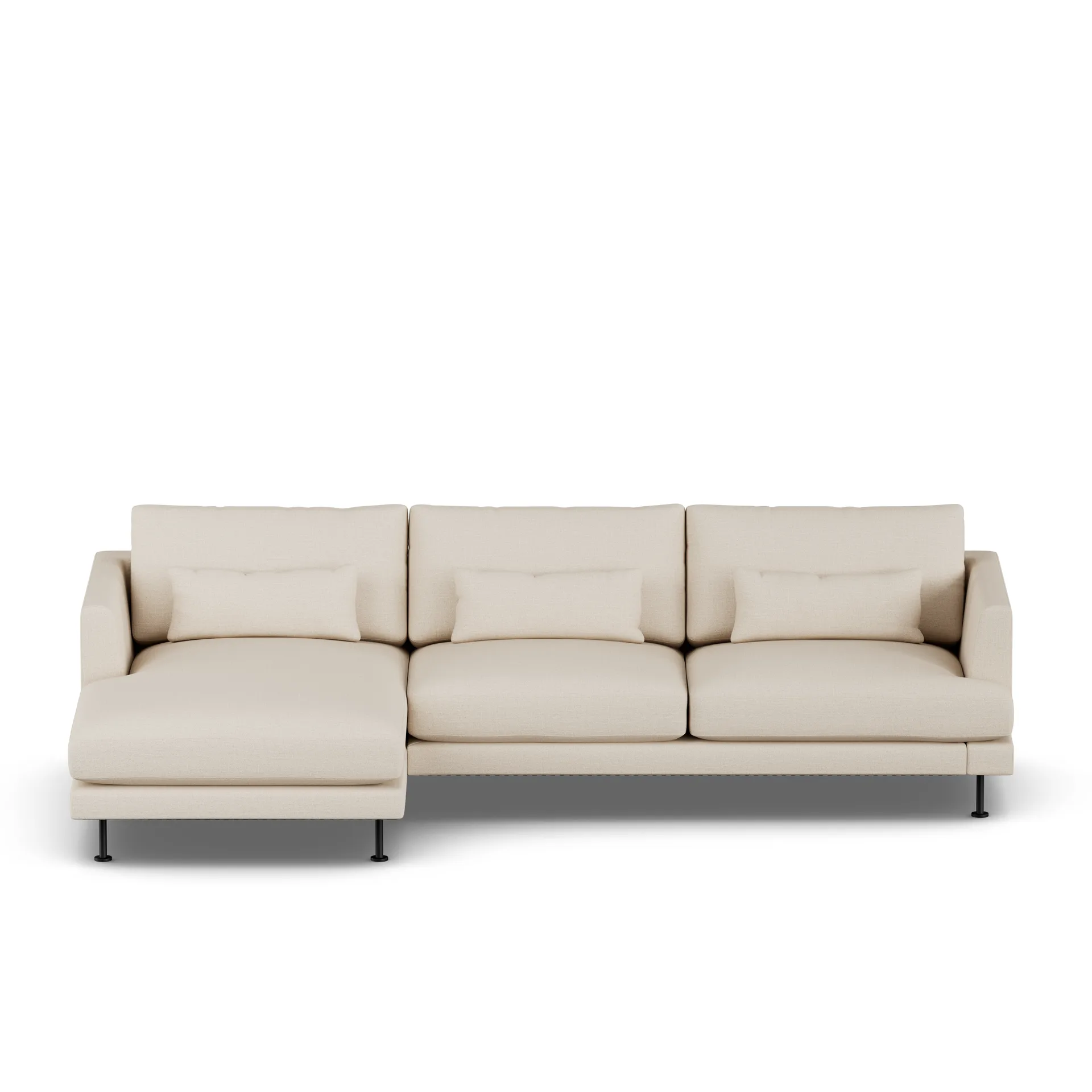 Bredhult sofa, Same Beige 6670-svart stål, 2,5-seters C2 1898