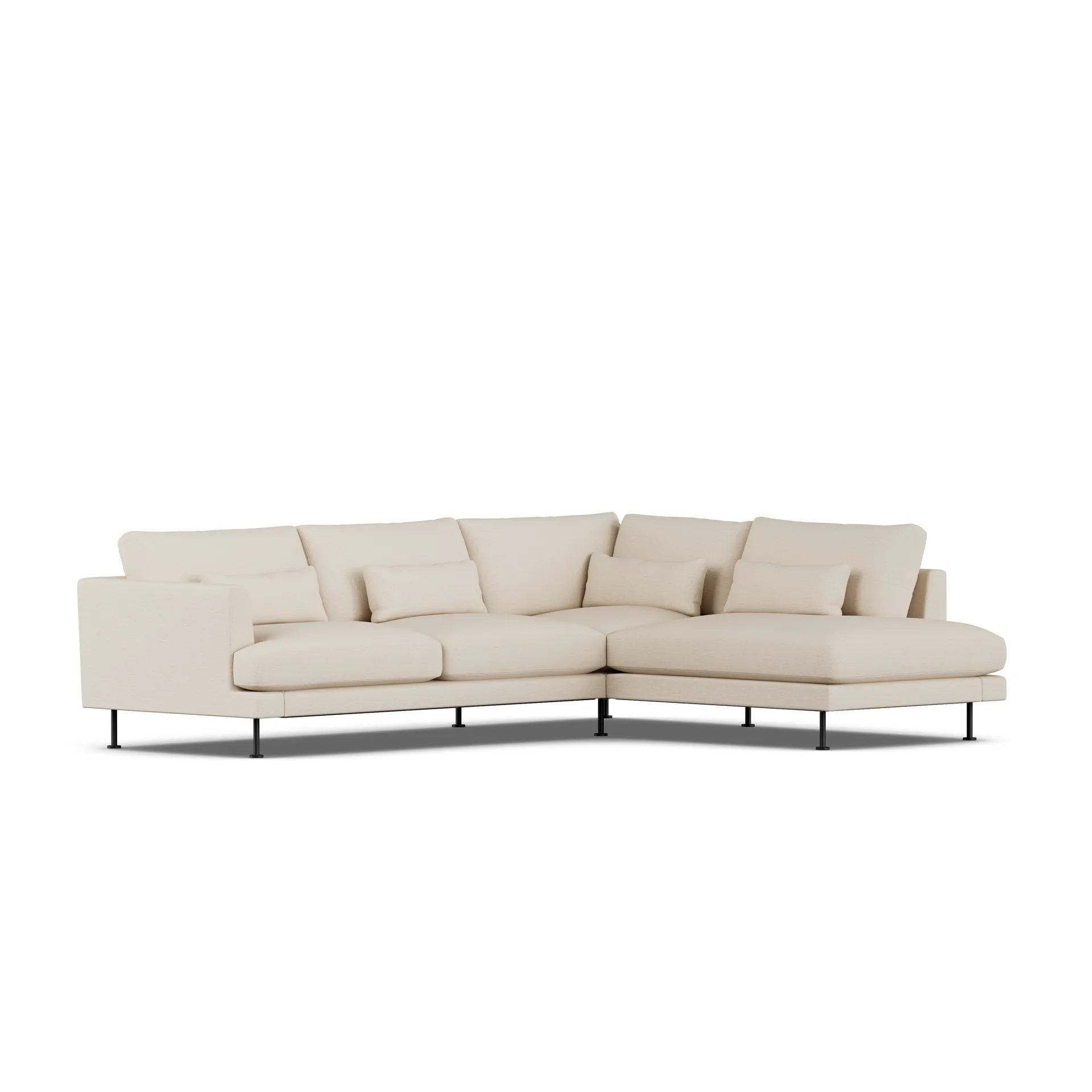 Bredhult sofa, Same Beige 6670-svart stål, 3-seters A1 1898