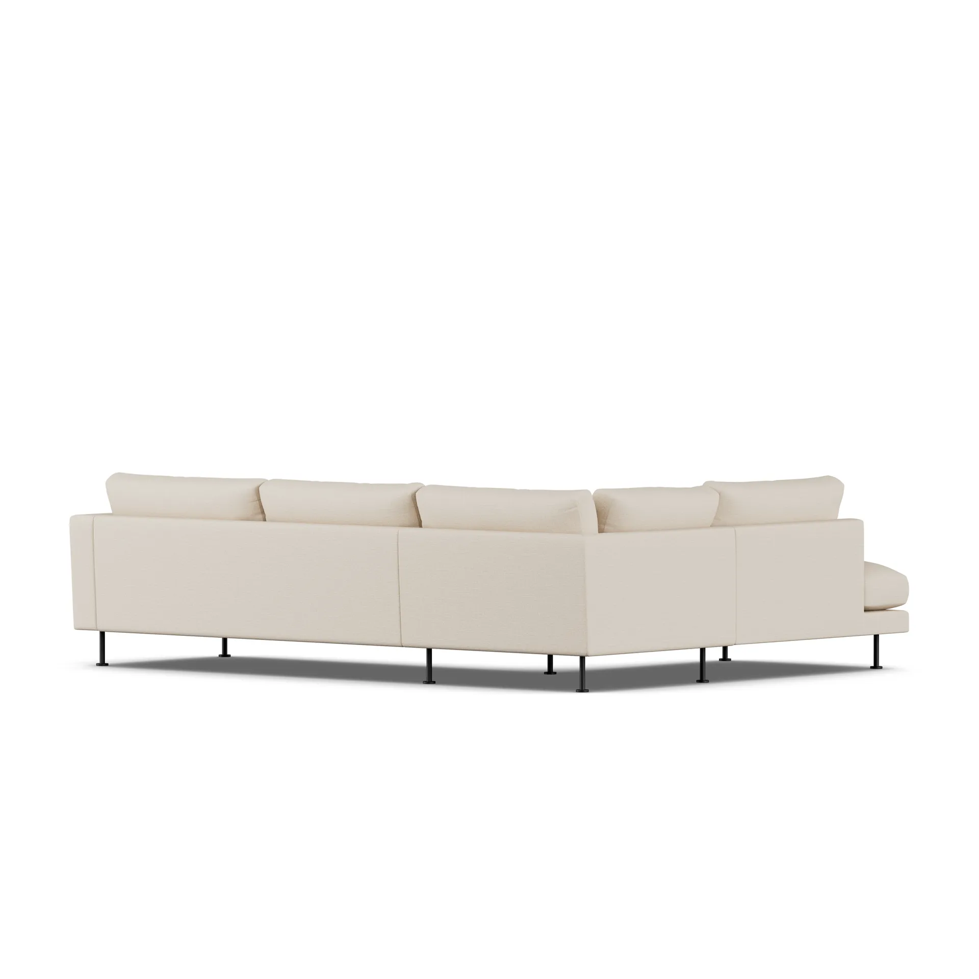 Bredhult sofa, Same Beige 6670-svart stål, 3-seters A2 1898