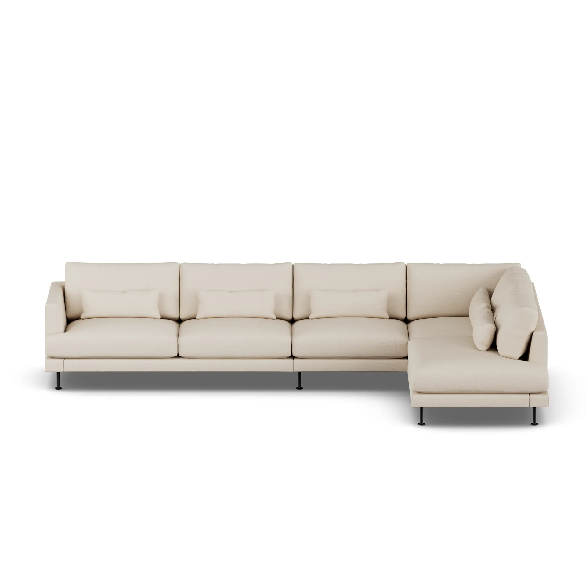 Bredhult sofa, Same Beige 6670-svart stål, 4-seters B1 1898