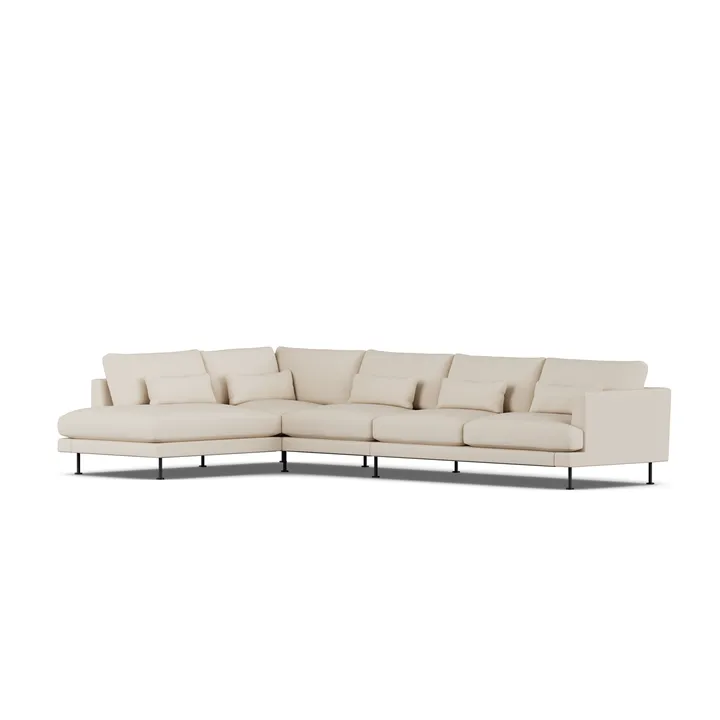 Bredhult sofa - Same Beige 6670-svart stål, 4-seters B2 - 1898