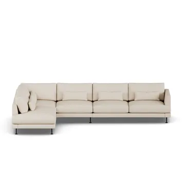 Bredhult sofa - Same Beige 6670-svart stål, 4-seters B2 - 1898