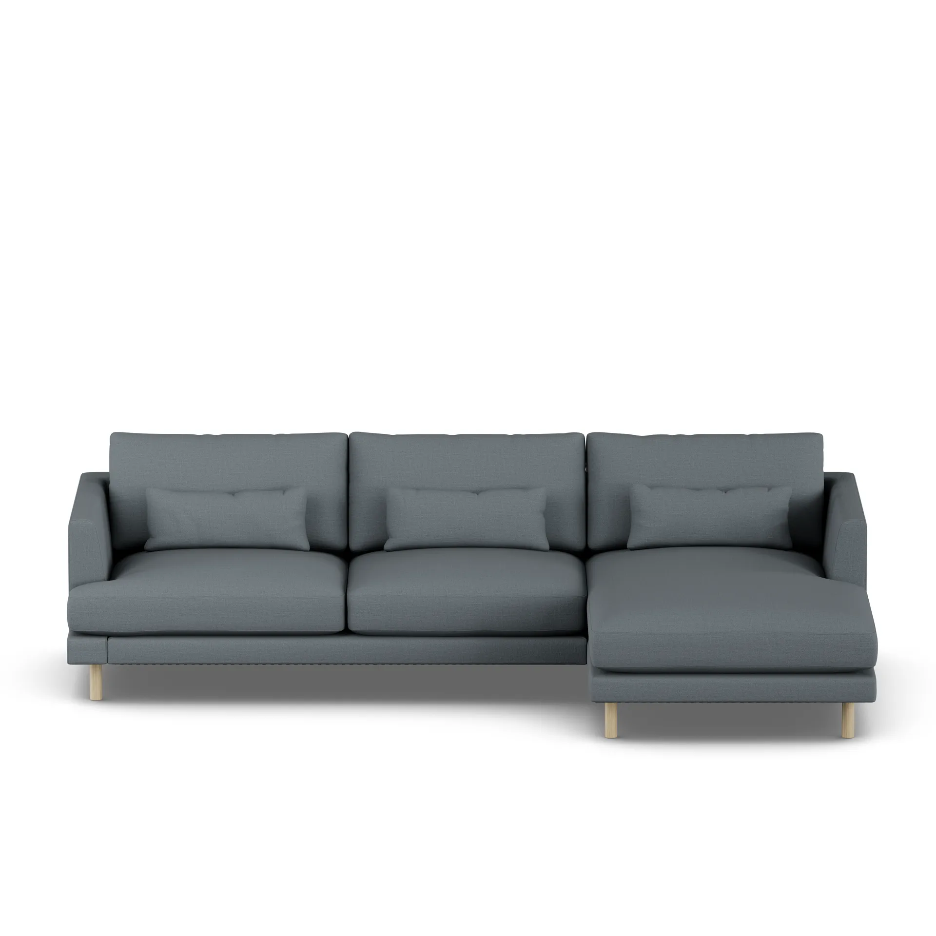 Bredhult sofa, Same Blue 6678-hvitoljet eik, 2,5-seters C1 1898