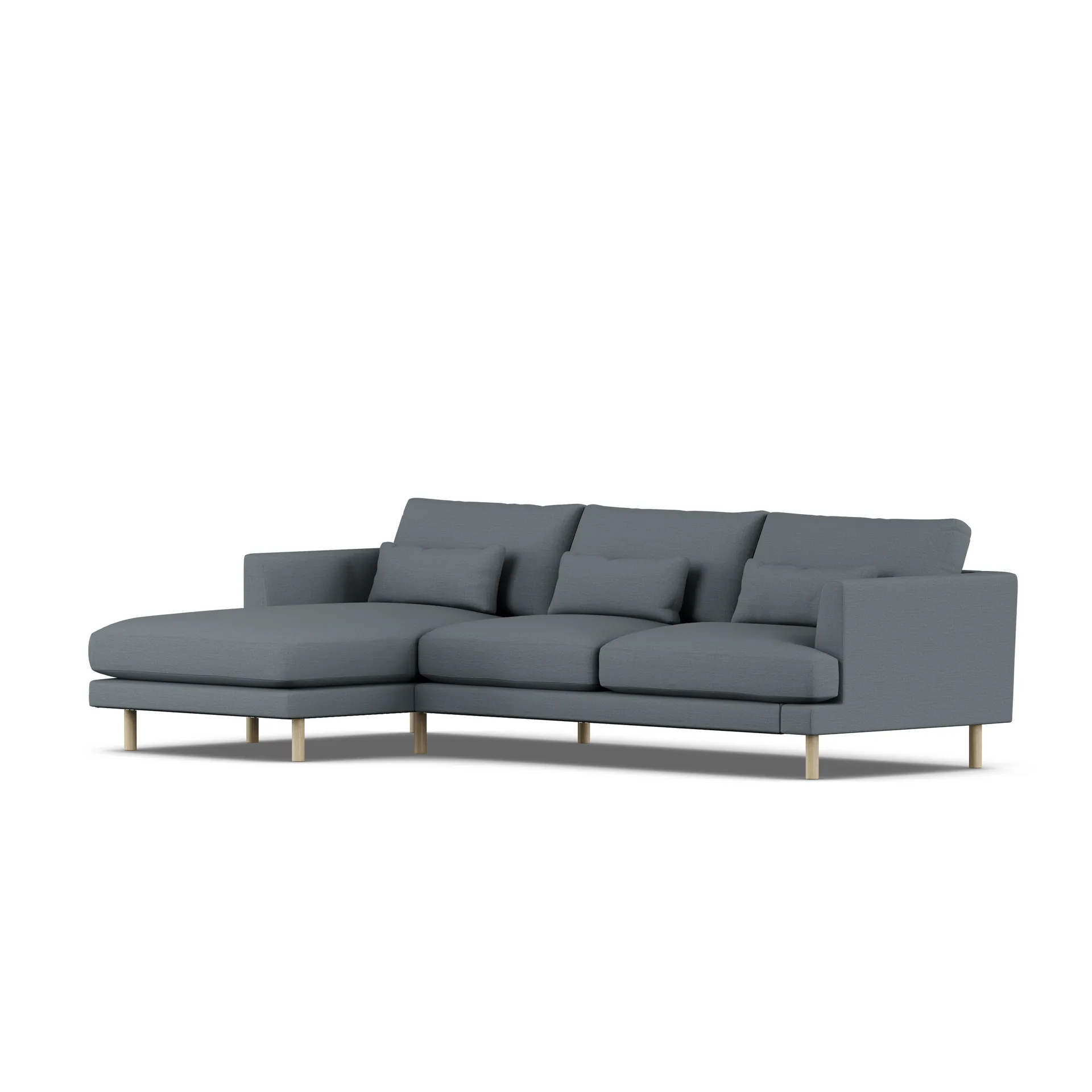 Bredhult sofa, Same Blue 6678-hvitoljet eik, 2,5-seters C2 1898