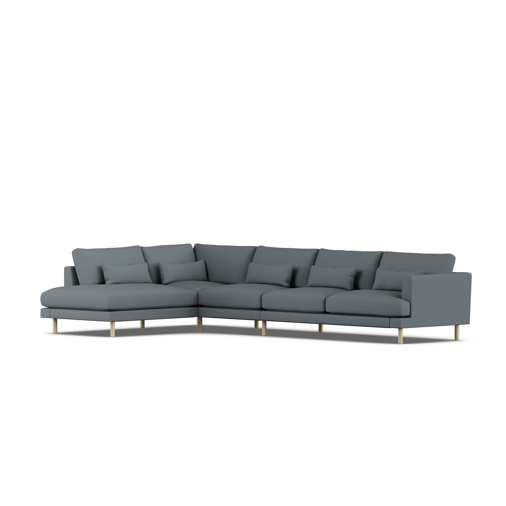 Bredhult sofa, Same Blue 6678-hvitoljet eik, 4-seters B2 1898