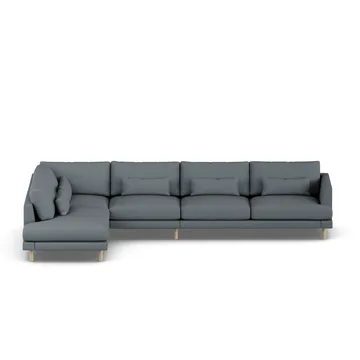 Bredhult sofa - Same Blue 6678-hvitoljet eik, 4-seters B2 - 1898