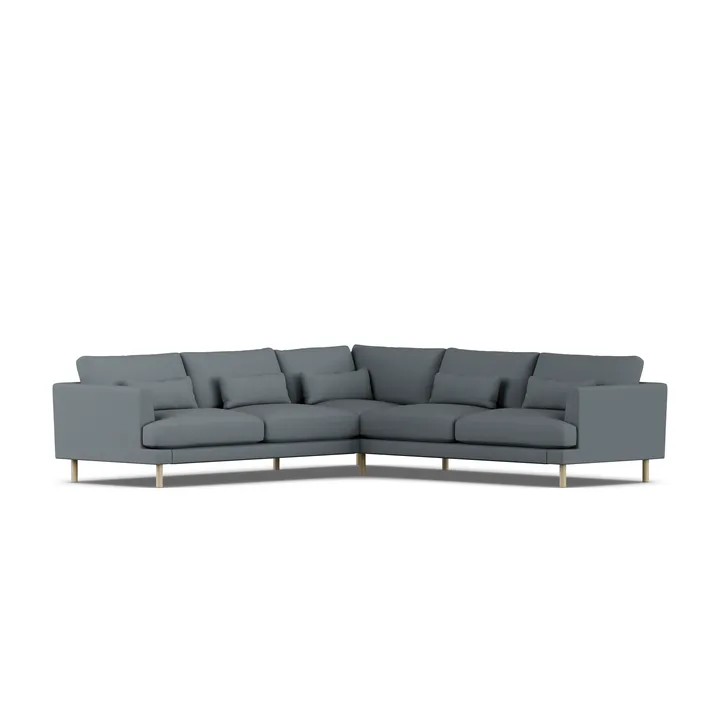 Bredhult sofa - Same Blue 6678-hvitoljet eik, hjørnesofa F - 1898
