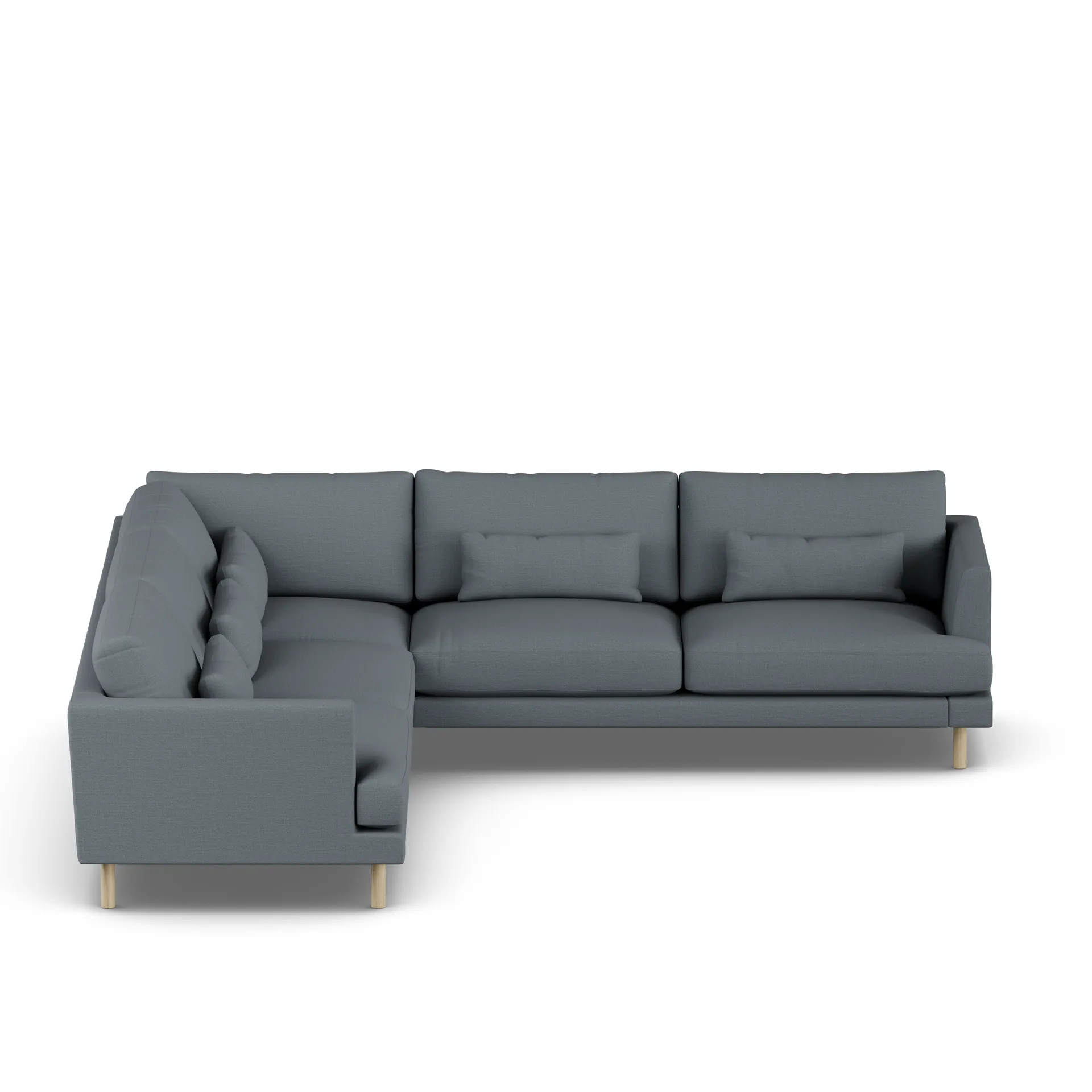 Bredhult sofa, Same Blue 6678-hvitoljet eik, hjørnesofa F 1898