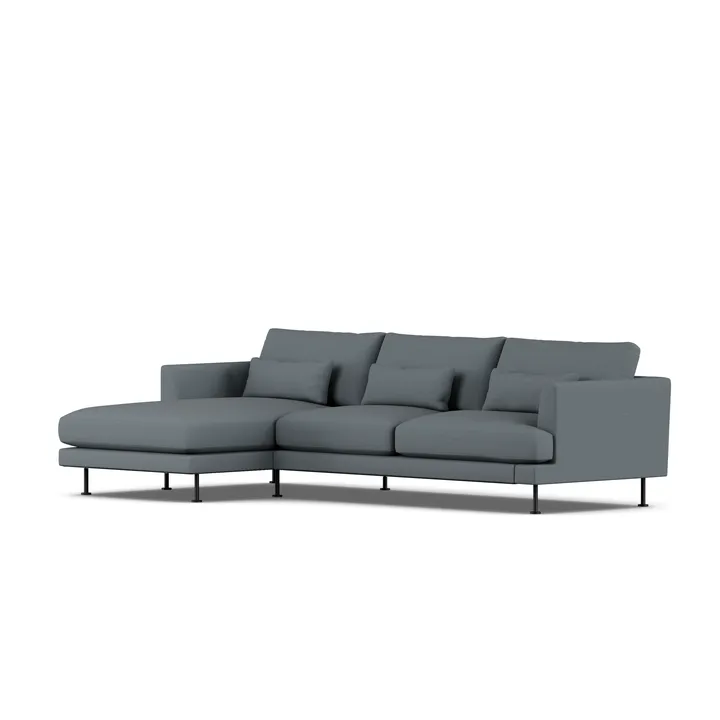 Bredhult sofa - Same Blue 6678-svart stål, 2,5-seters C2 - 1898