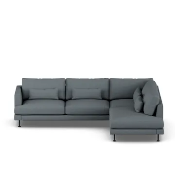 Bredhult sofa - Same Blue 6678-svart stål, 3-seters A1 - 1898