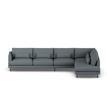 Bredhult sofa - Same Blue 6678-svart stål, 4-seters B1 - 1898