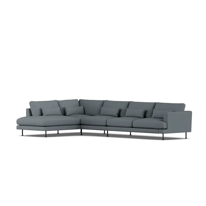 Bredhult sofa - Same Blue 6678-svart stål, 4-seters B2 - 1898