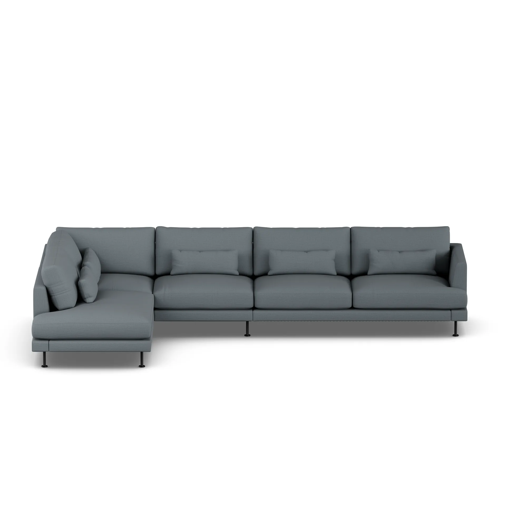 Bredhult sofa, Same Blue 6678-svart stål, 4-seters B2 1898