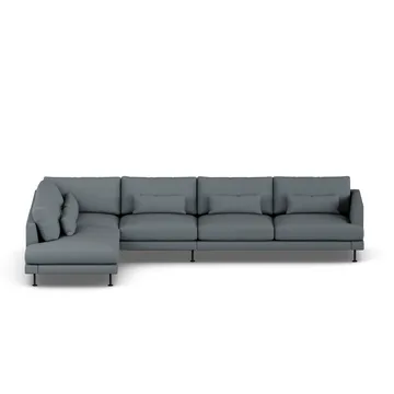 Bredhult sofa - Same Blue 6678-svart stål, 4-seters B2 - 1898
