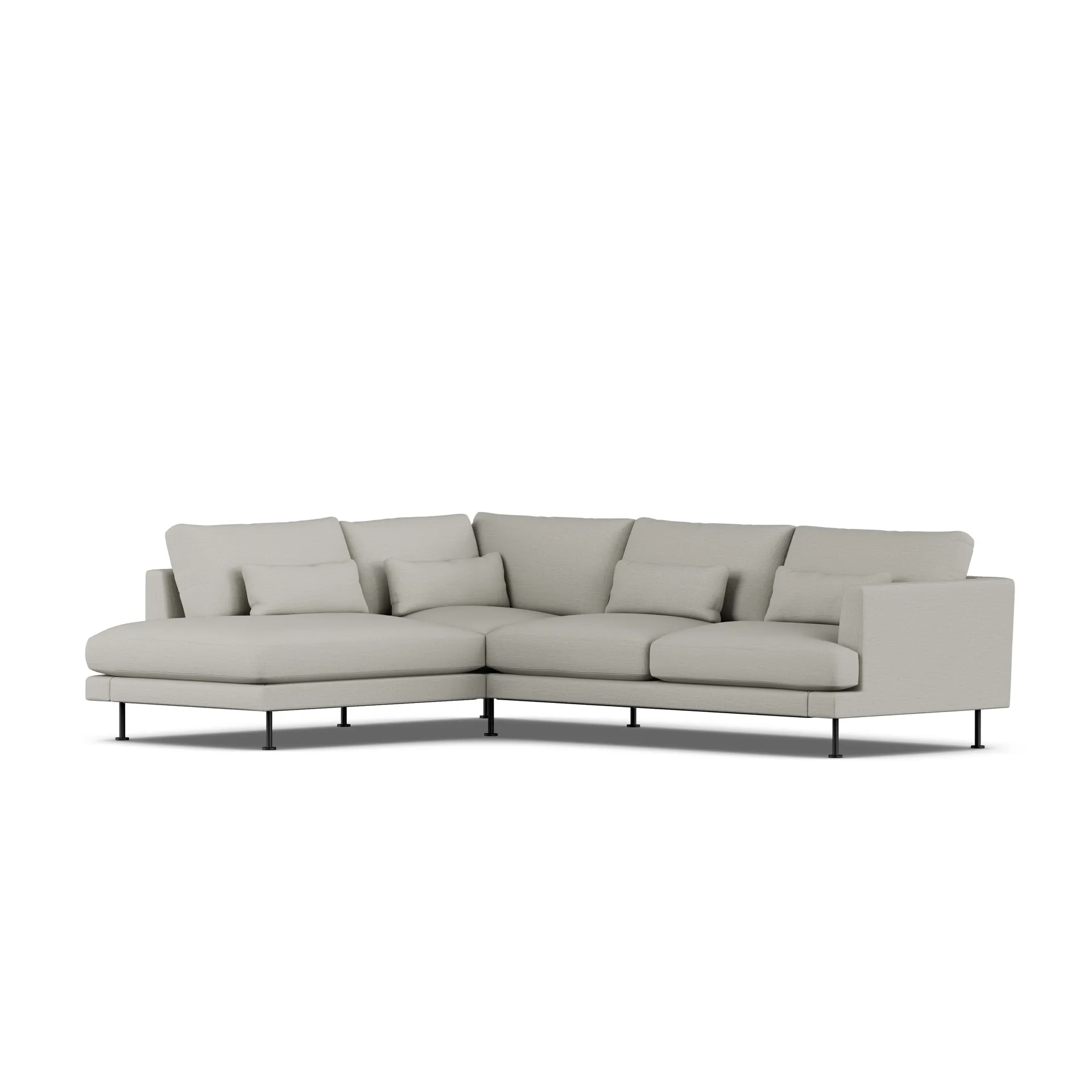 Bredhult sofa, Same Grey 6673-svart stål, 3-seters A2 1898