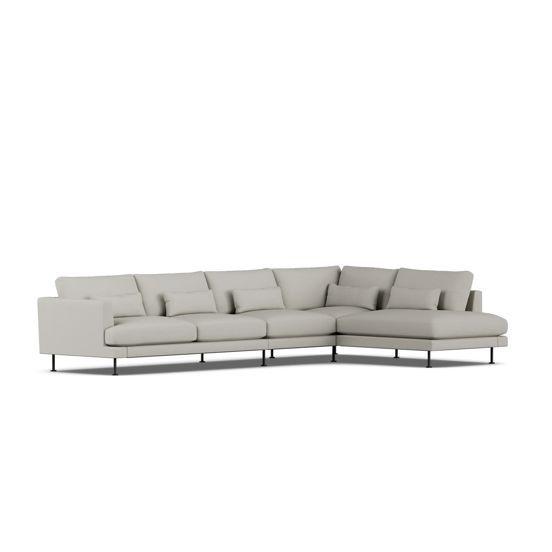 Bredhult sofa, Same Grey 6673-svart stål, 4-seters B1 1898