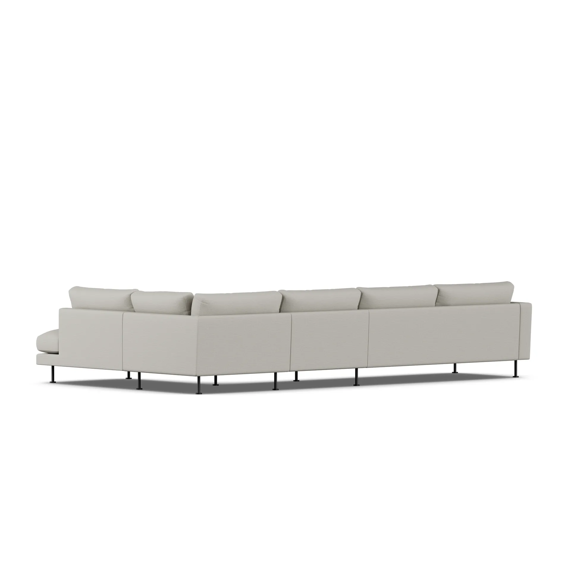 Bredhult sofa, Same Grey 6673-svart stål, 4-seters B1 1898