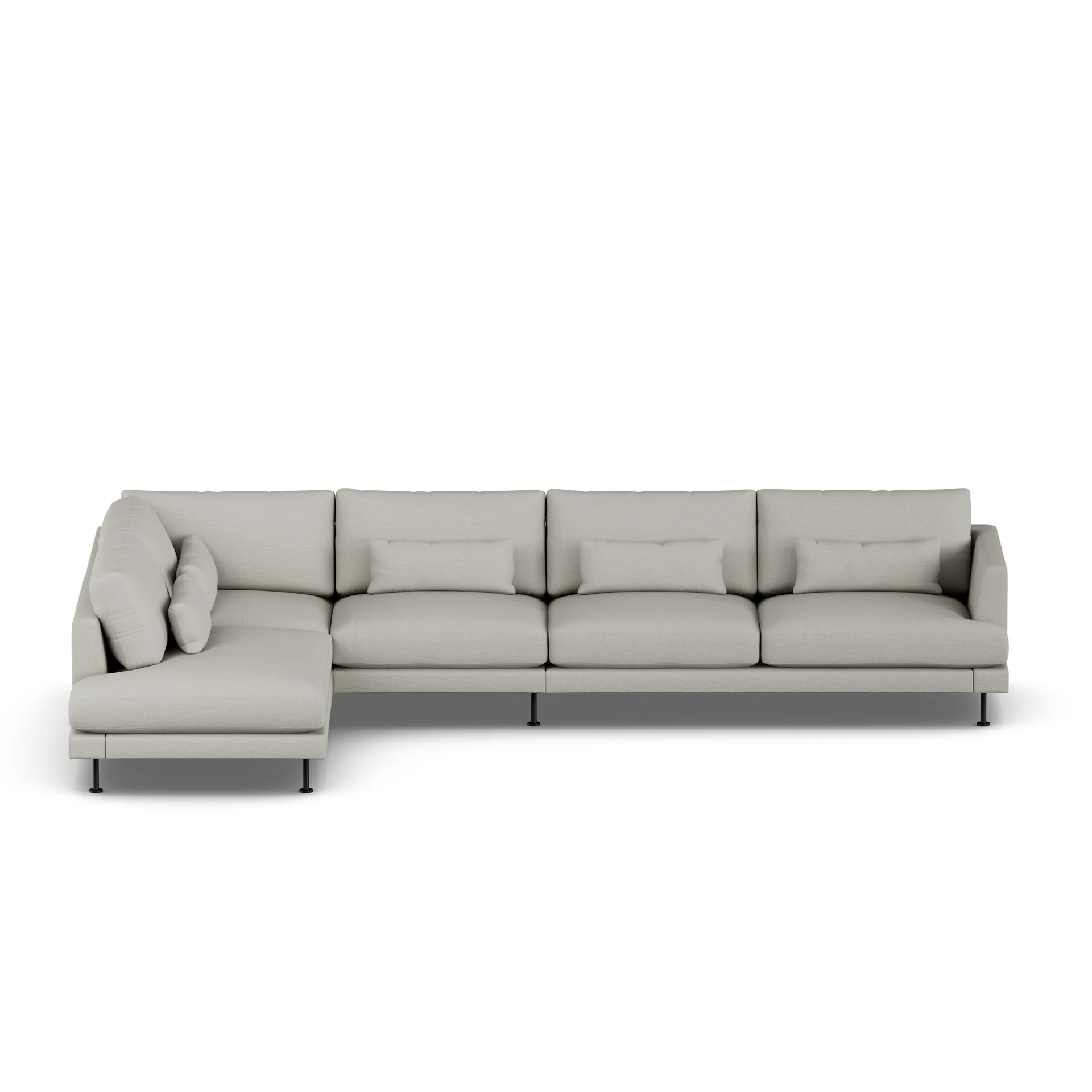 Bredhult sofa, Same Grey 6673-svart stål, 4-seters B2 1898