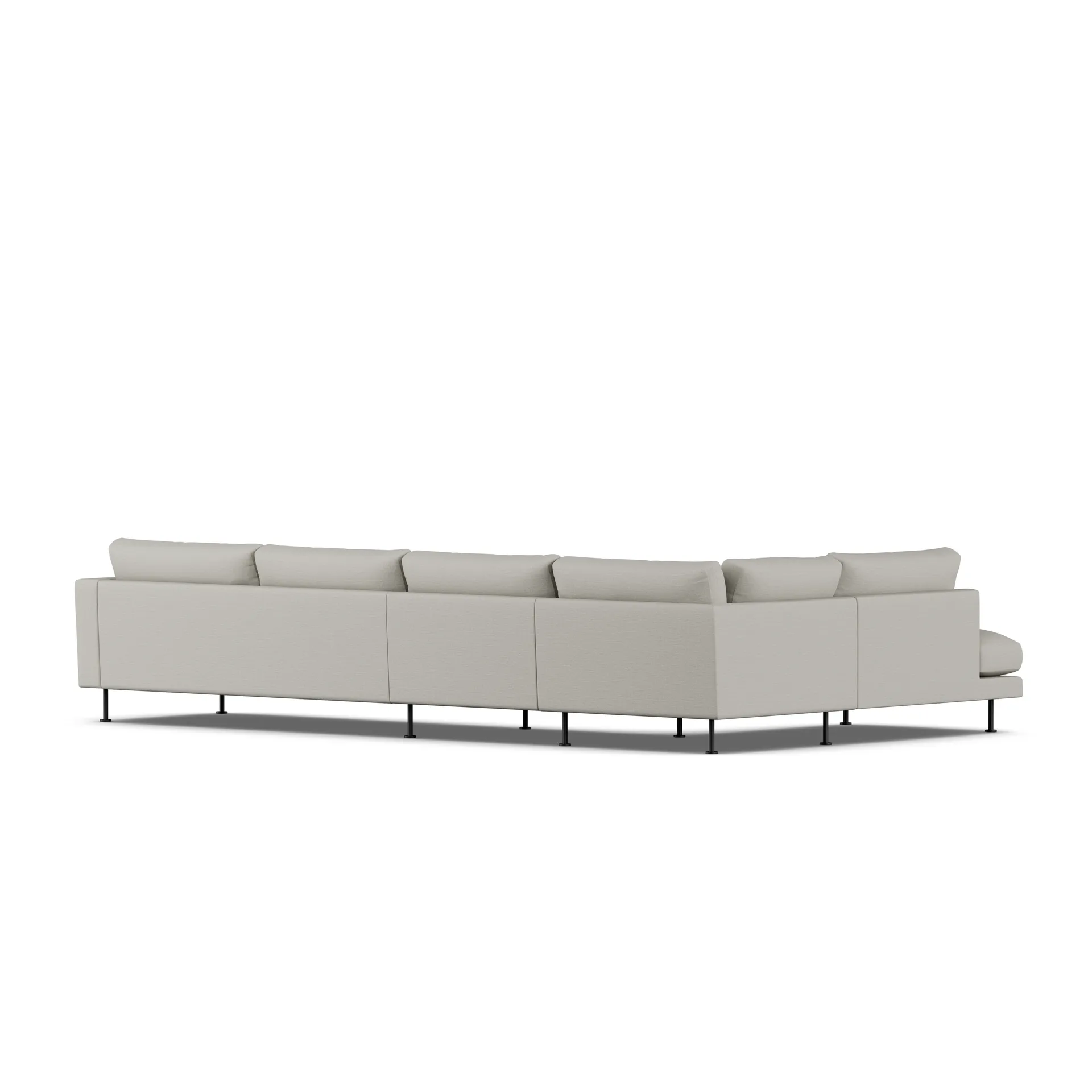 Bredhult sofa, Same Grey 6673-svart stål, 4-seters B2 1898