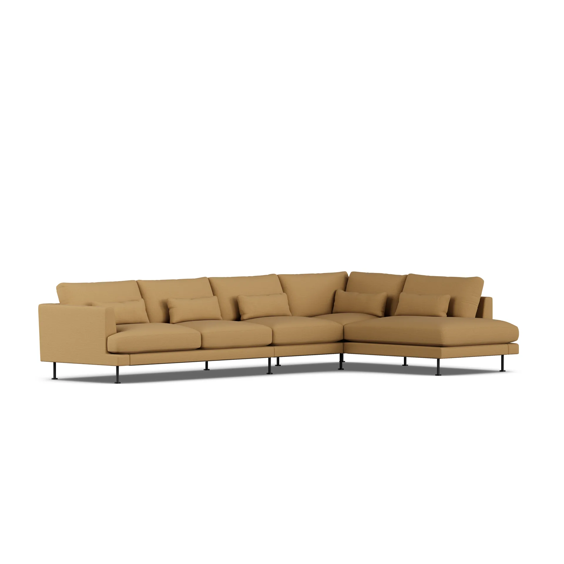 Bredhult sofa, Same Ochre 6676-svart stål, 4-seters B1 1898