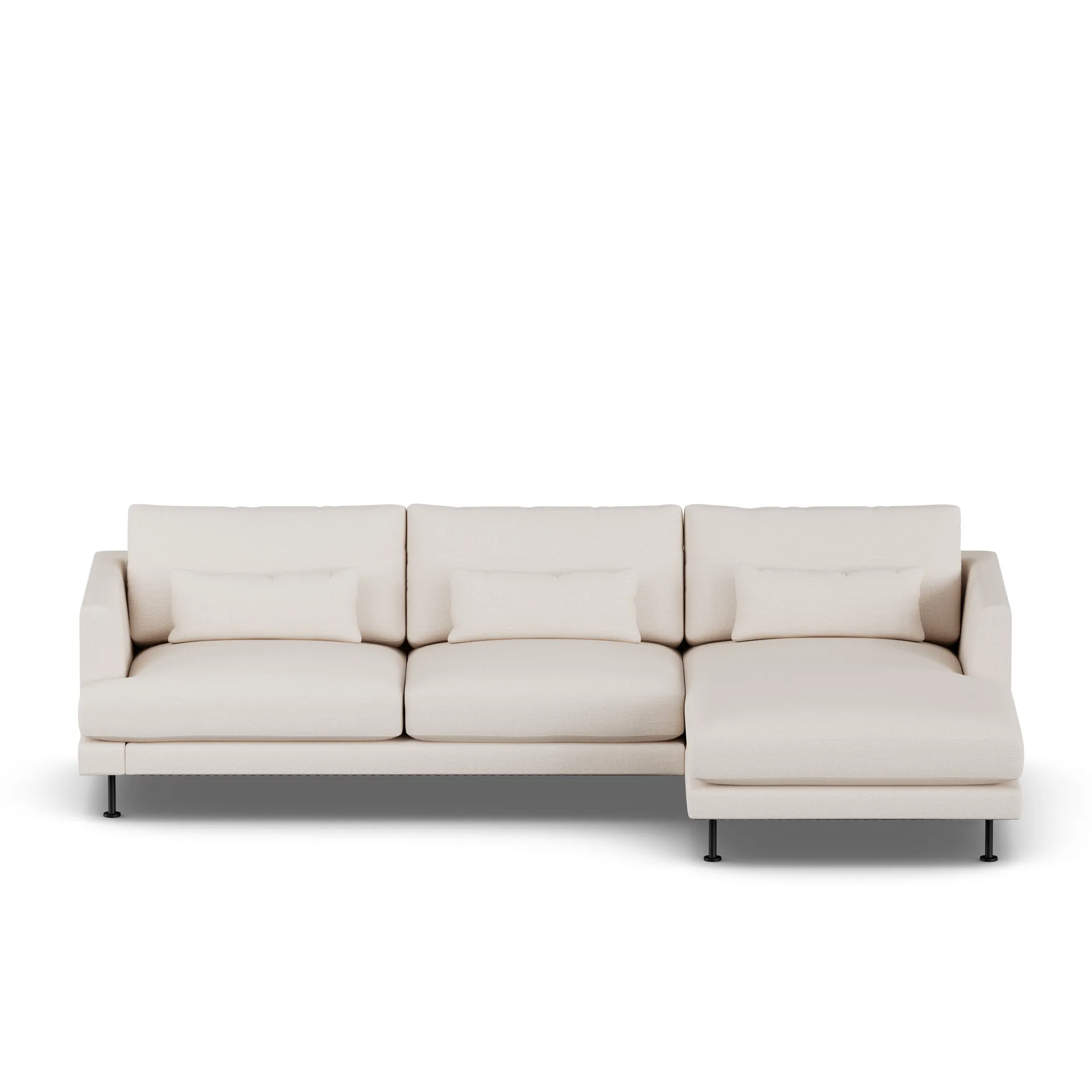 Bredhult sofa, Same Off White 6671-svart stål, 2,5-seters C1 1898