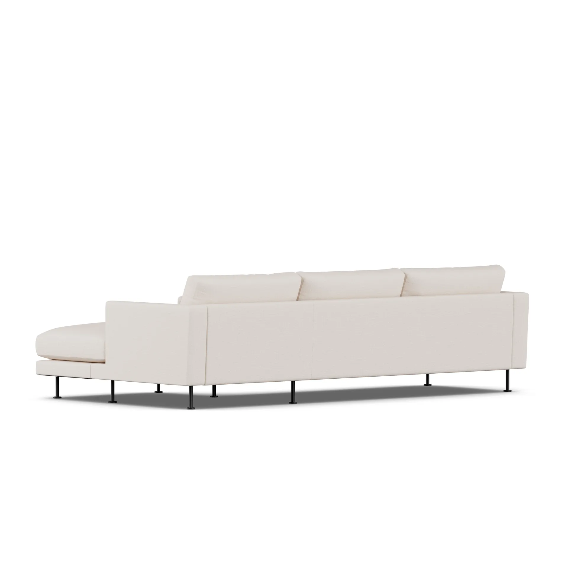 Bredhult sofa, Same Off White 6671-svart stål, 2,5-seters C1 1898