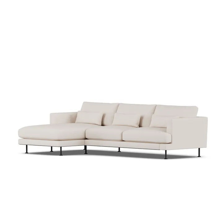 Bredhult sofa - Same Off White 6671-svart stål, 2,5-seters C2 - 1898